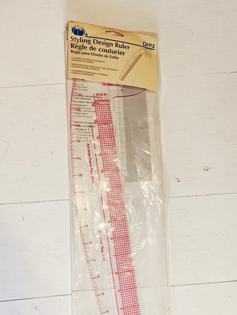 Dritz Styling Design Ruler Set – Multi-Function Sewing & Pattern Drafting Tool,